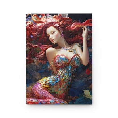 Mermaid- Blank Lined Hardcover Notebook