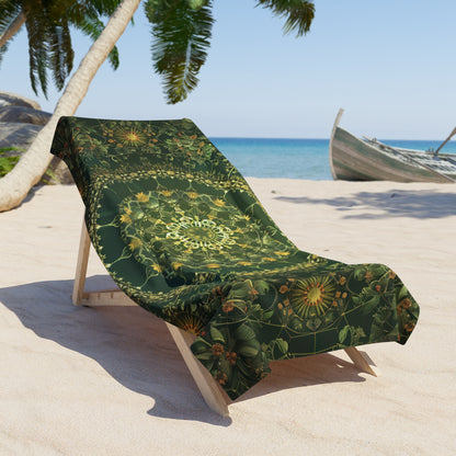 Green Mandala- Beach Towel