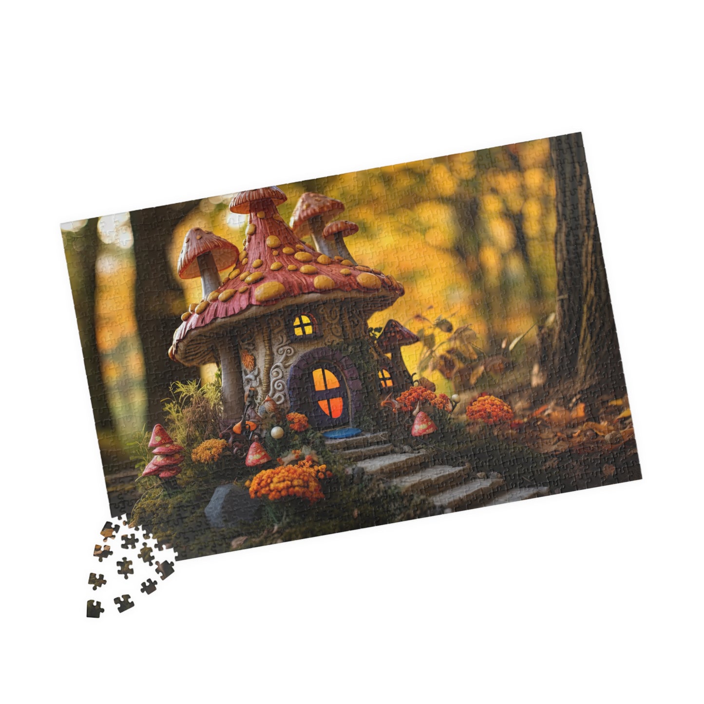 Autumn Mushroom Fairy House- Jigsaw Puzzle