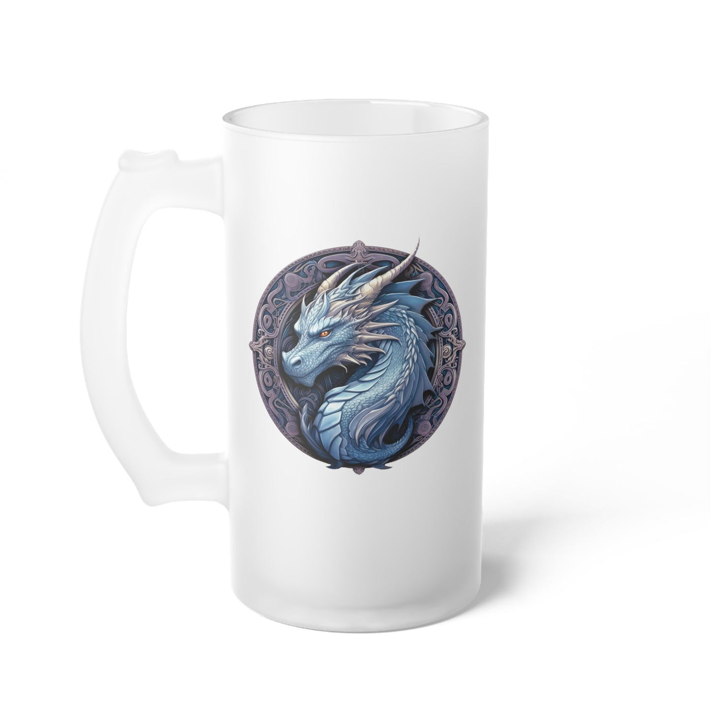 Blue Dragon- Frosted Glass Beer Mug