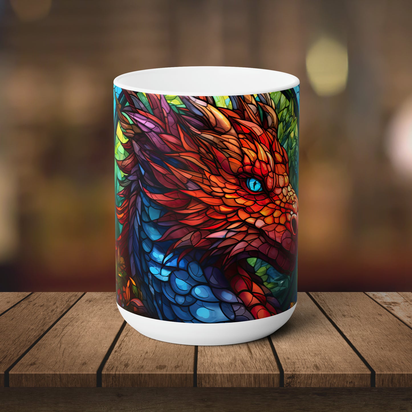 Red Dragon- 15oz White Coffee Mug