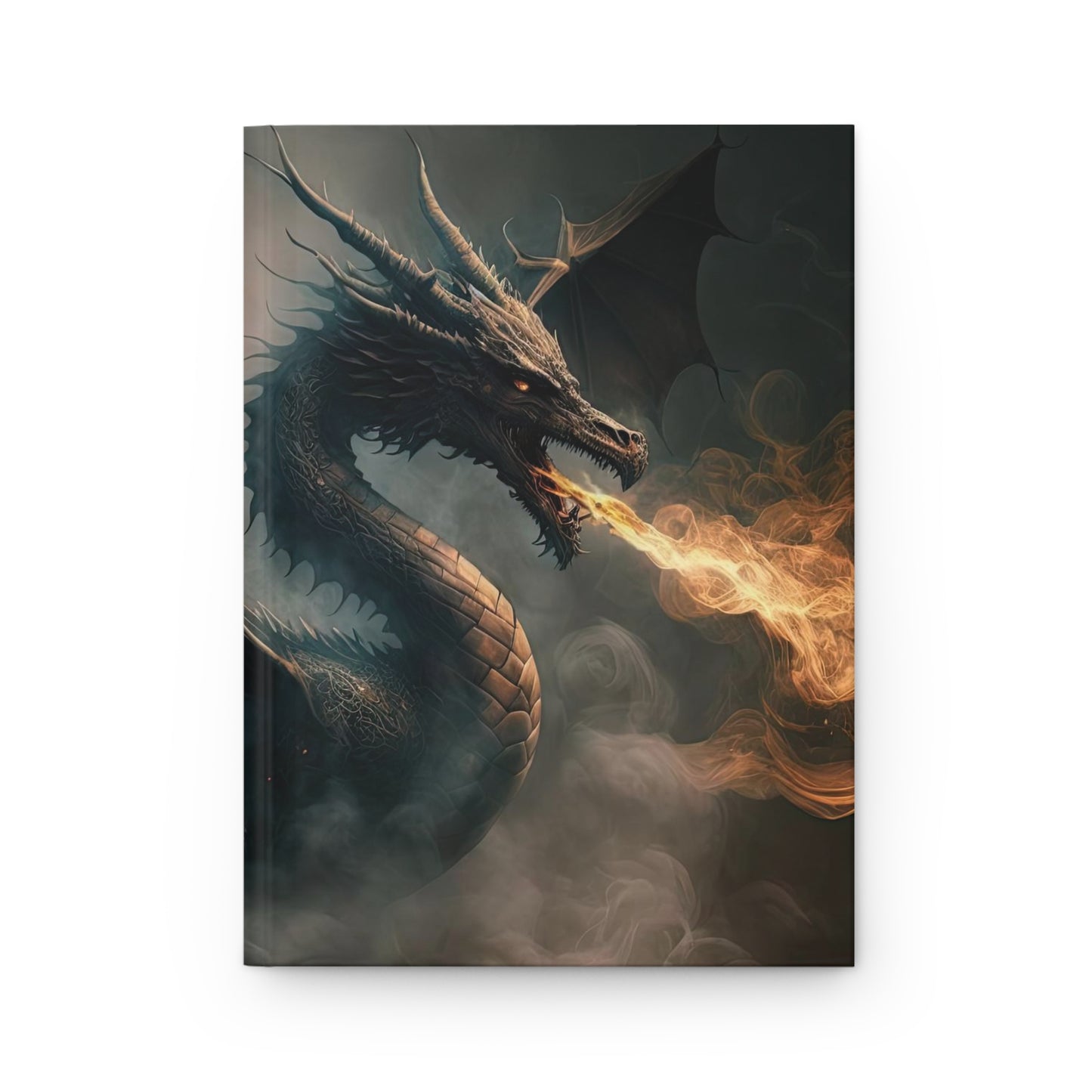 Fiery Dragon- Blank Lined Hardcover Notebook