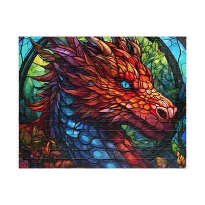 Red Dragon Stained Glass- Jigsaw Puzzle