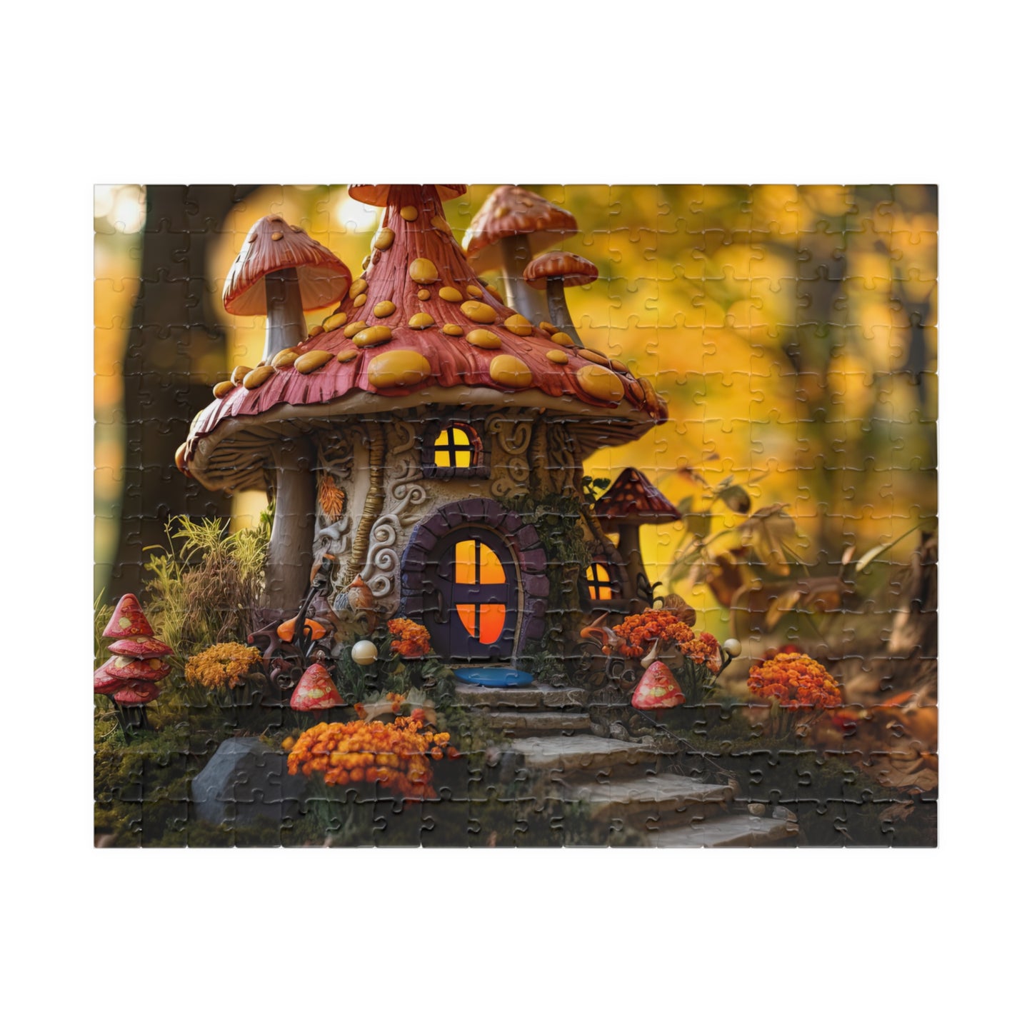 Autumn Mushroom Fairy House- Jigsaw Puzzle