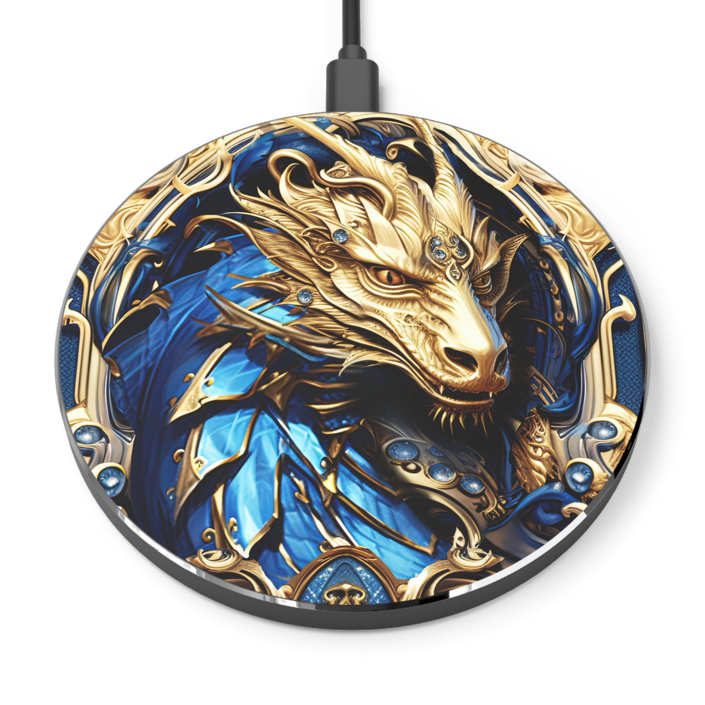 Blue and Gold Dragon- Wireless Charger