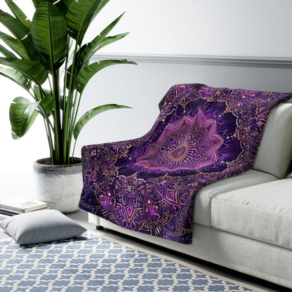 Purple Mandala- Sherpa Fleece Blanket