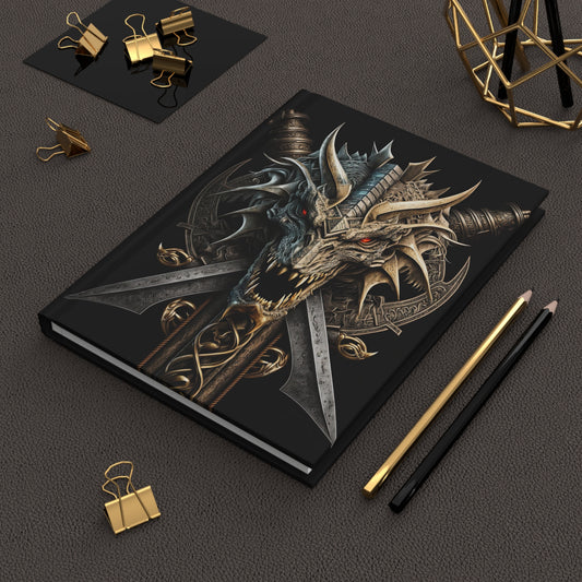 Dragon Skull- Blank Lined Hardcover Notebook