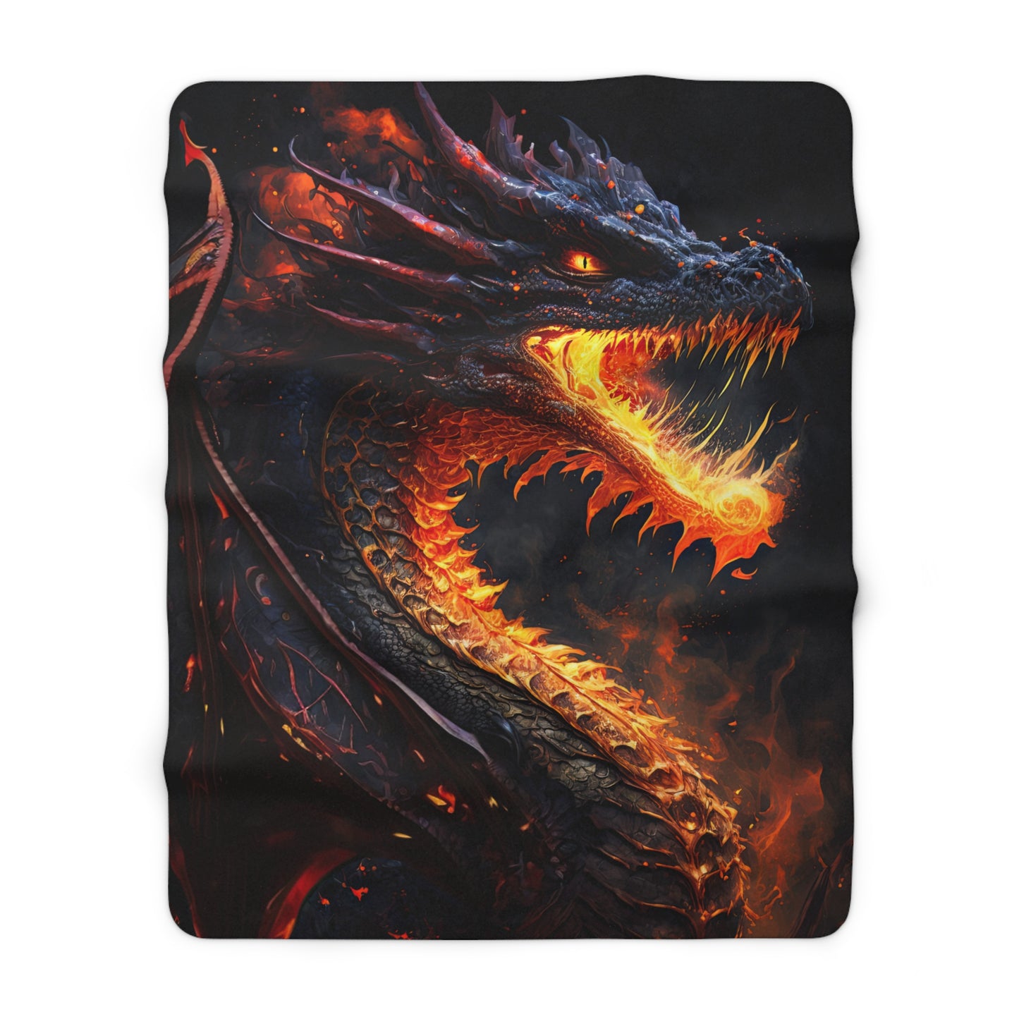 Fire Dragon- Sherpa Fleece Blanket