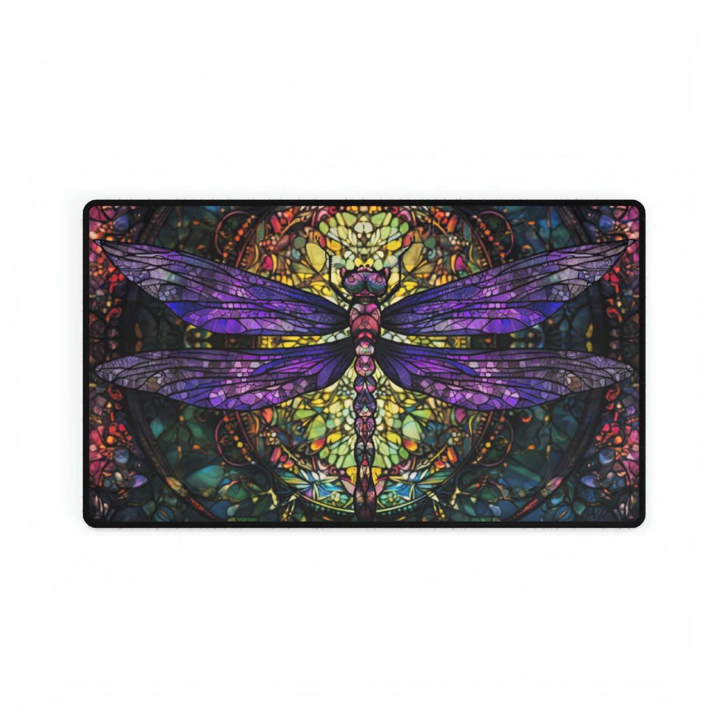 Dragonfly Stained Glass Desk Mat