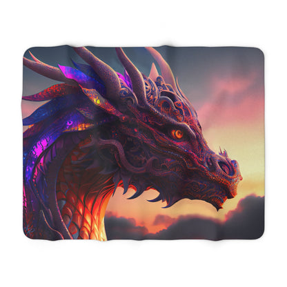 Red Dragon Head- Sherpa Fleece Blanket