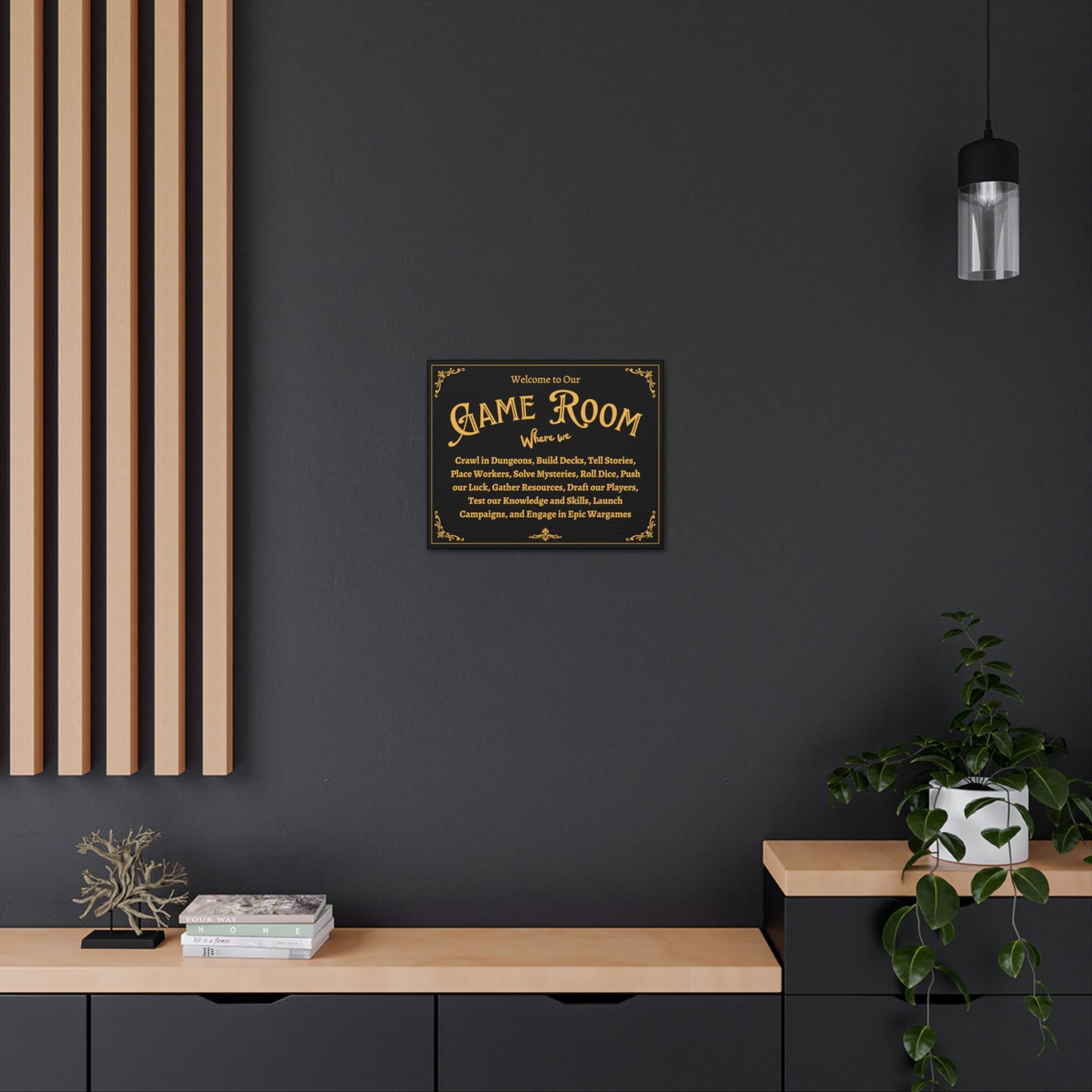 Board Game Room Sign- Canvas Gallery Print