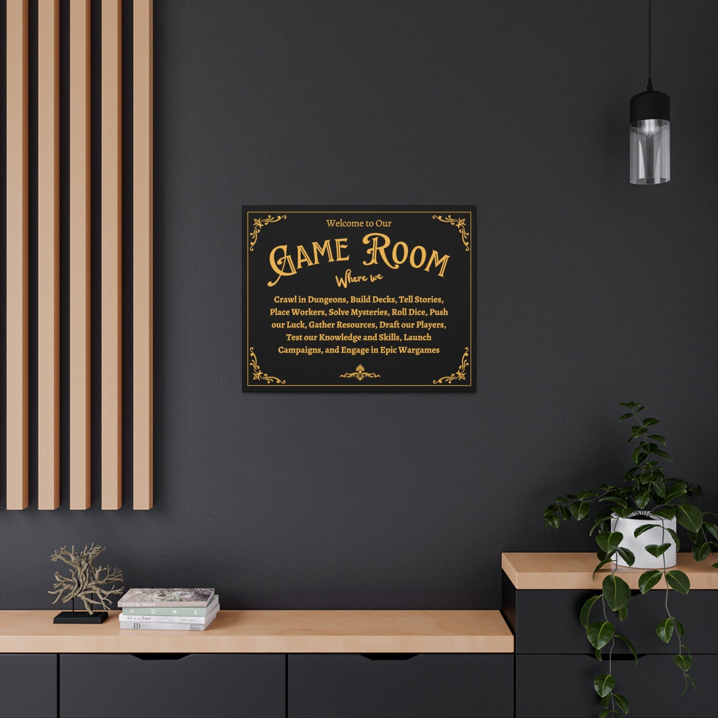 Board Game Room Sign- Canvas Gallery Print