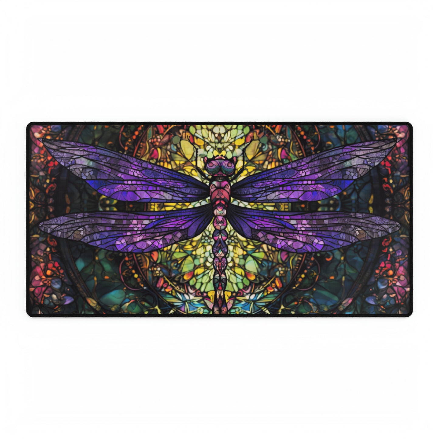 Dragonfly Stained Glass Desk Mat