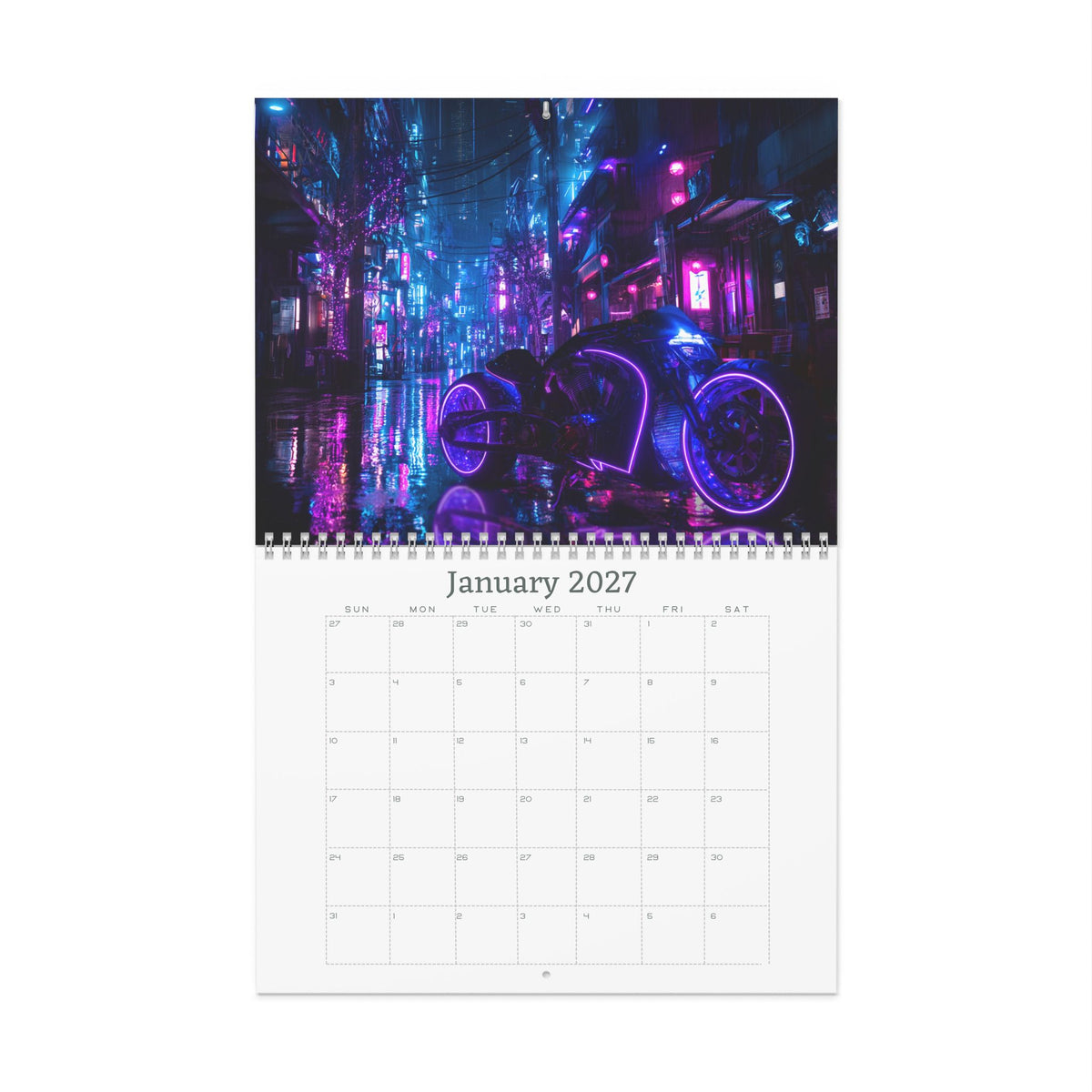 2027 Cyberpunk Wall Calendar