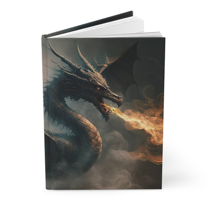 Fiery Dragon- Blank Lined Hardcover Notebook