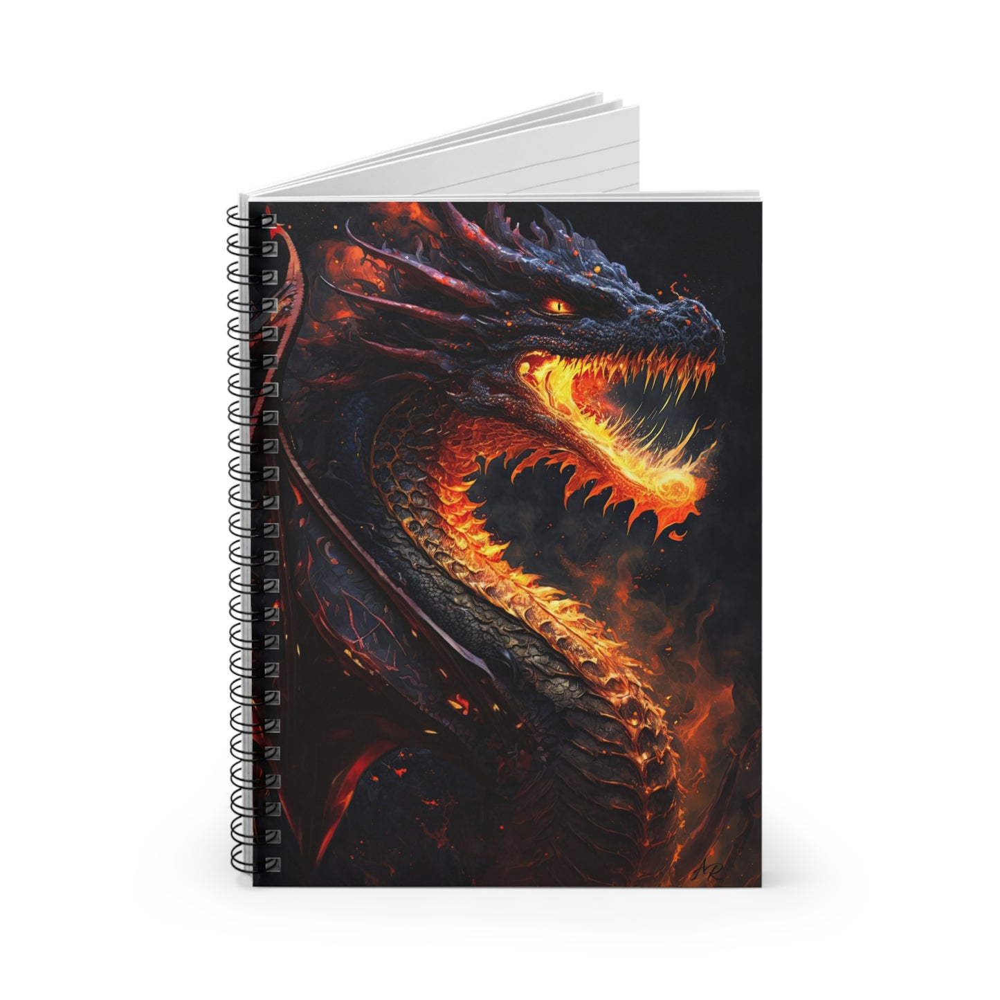 Fire Dragon- Blank Spiral Notebook