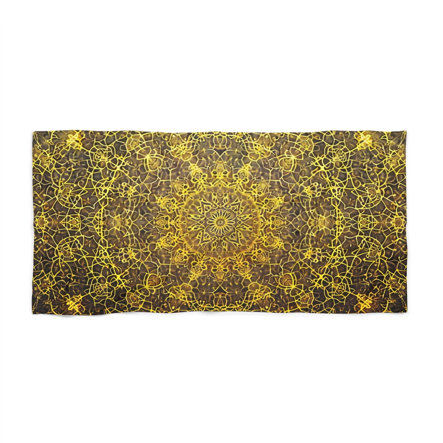 Sunshine Yellow Mandala- Beach Towel