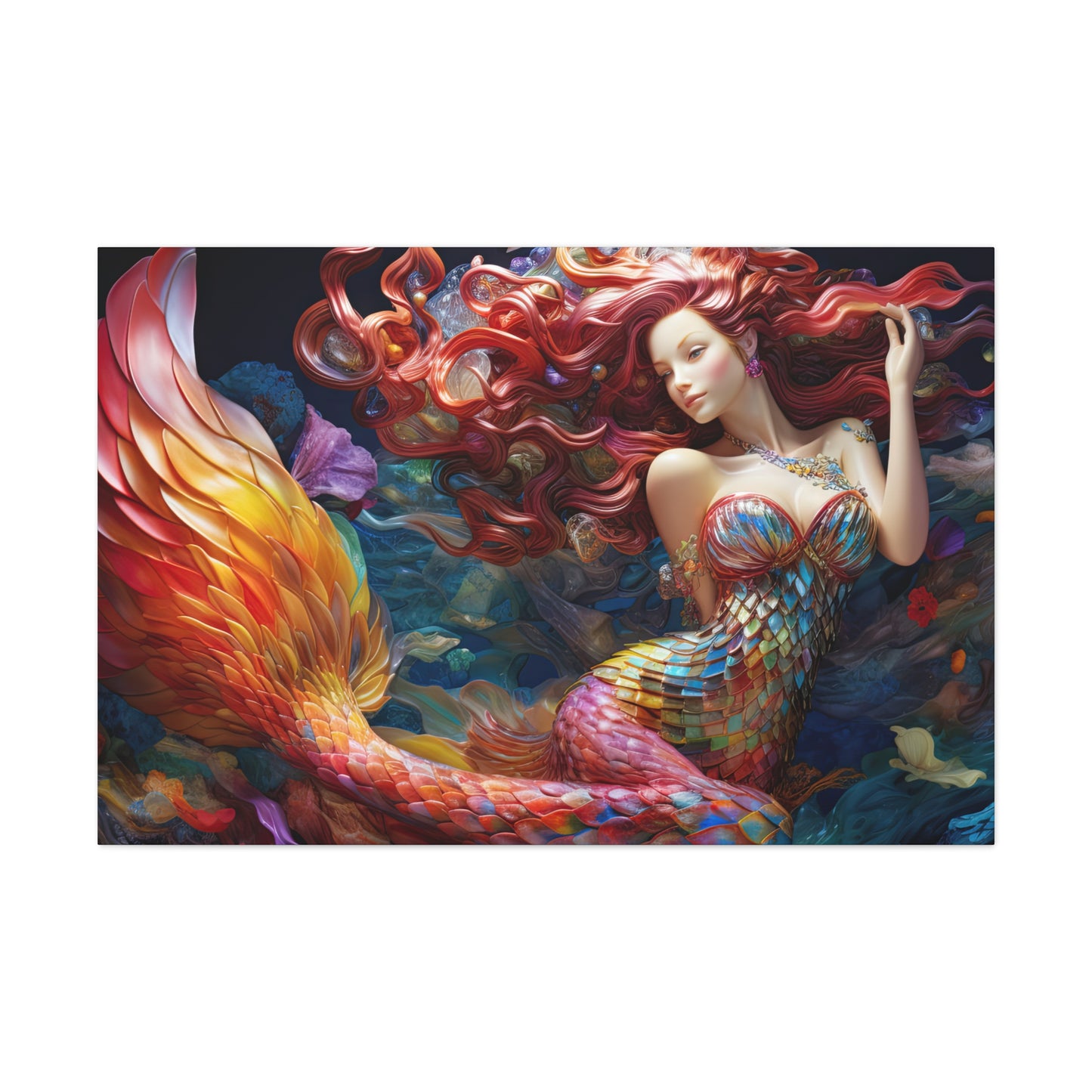 Crimson Mermaid- Canvas Gallery Wrap