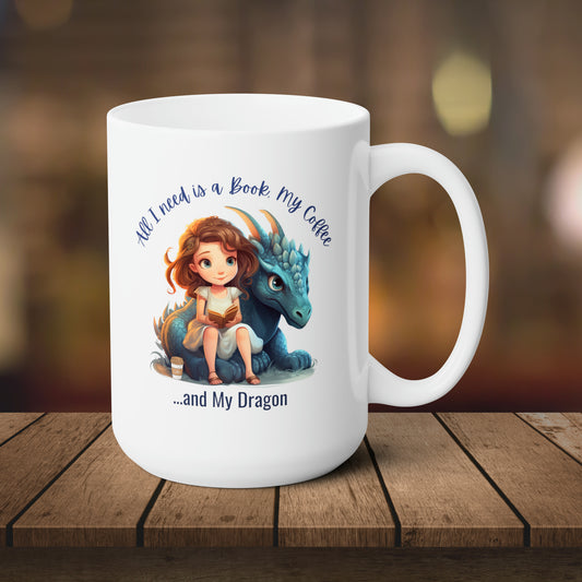 Girl and Dragon- Coffee Mug
