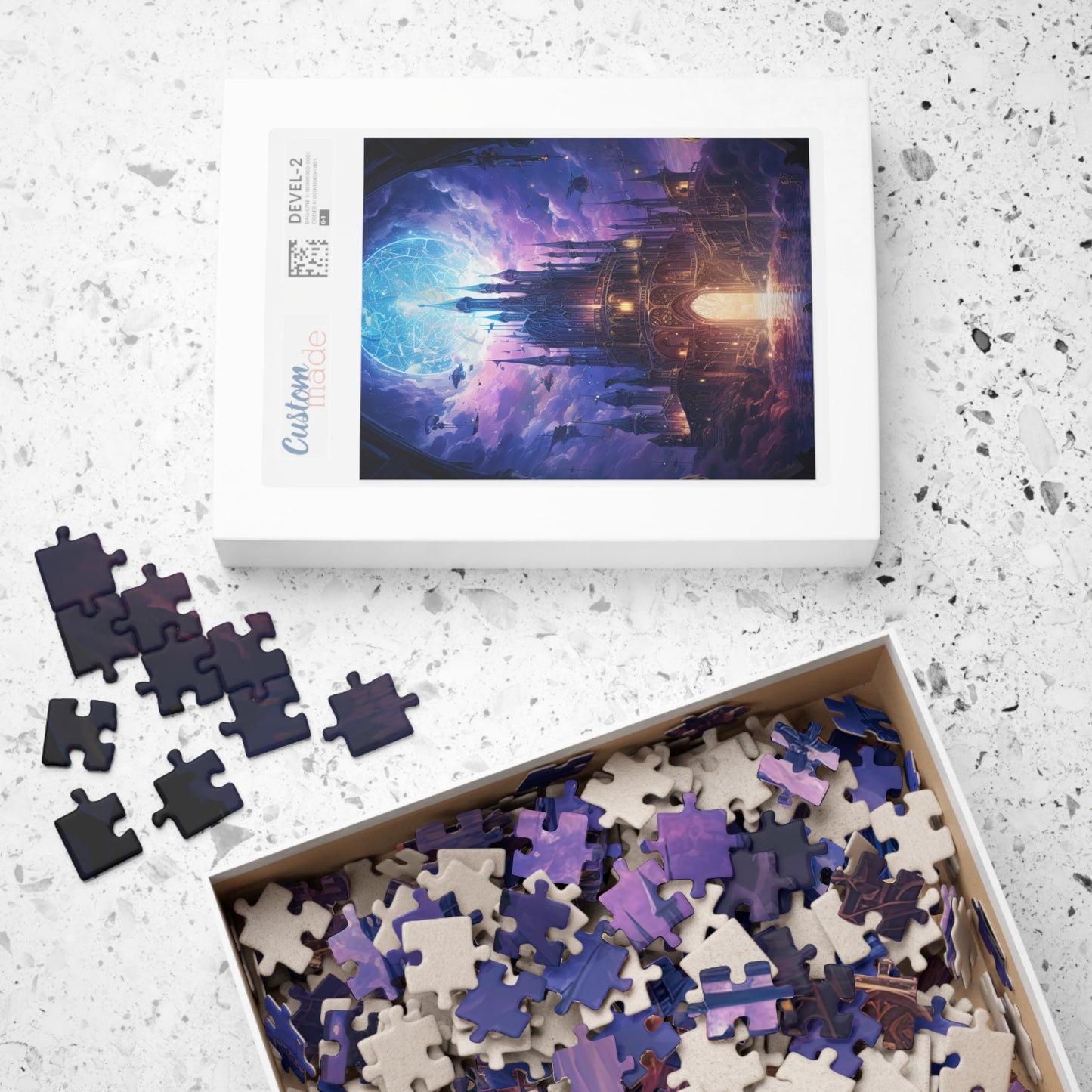 Fantasy Castle in Purple Clouds- Jigsaw Puzzle