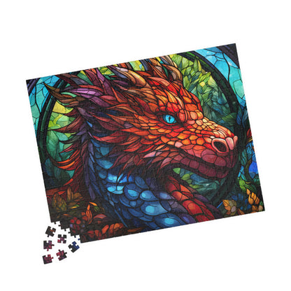 Red Dragon Stained Glass- Jigsaw Puzzle