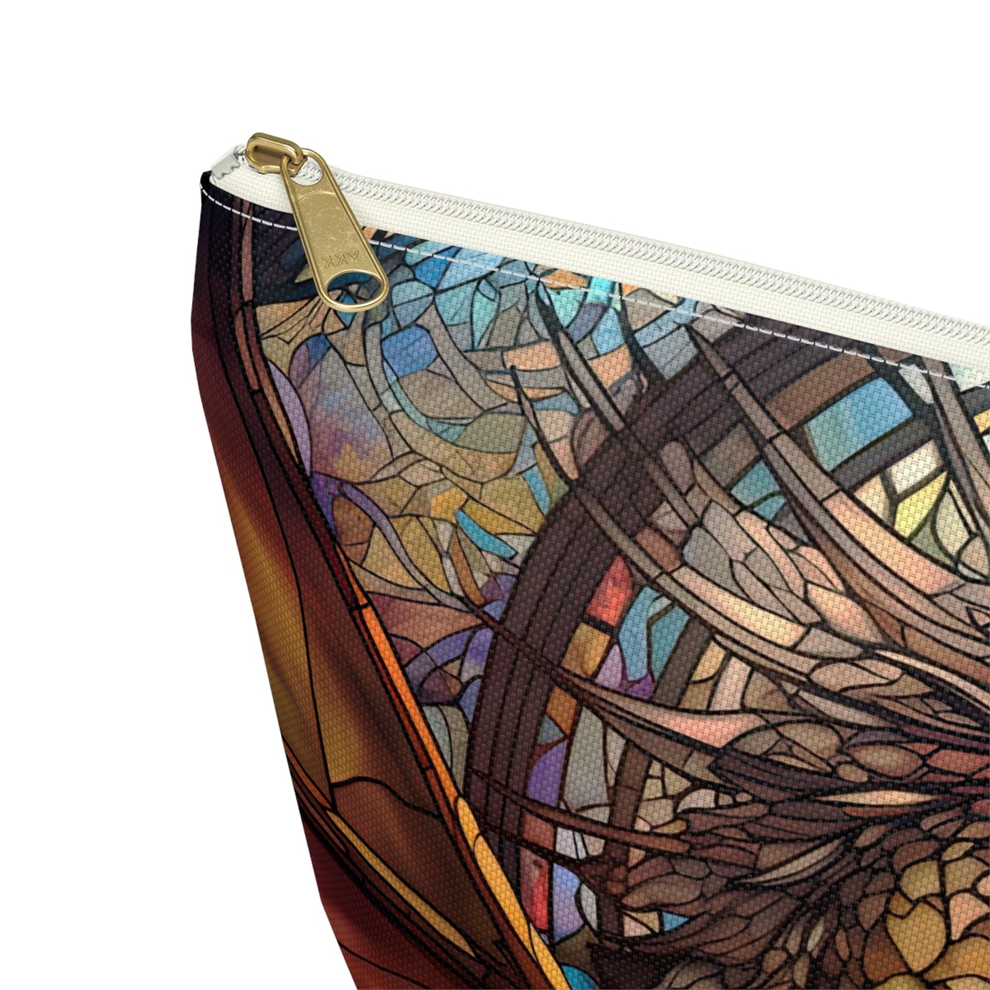 Elegant Stained Glass Dragon- Zippered Pouch