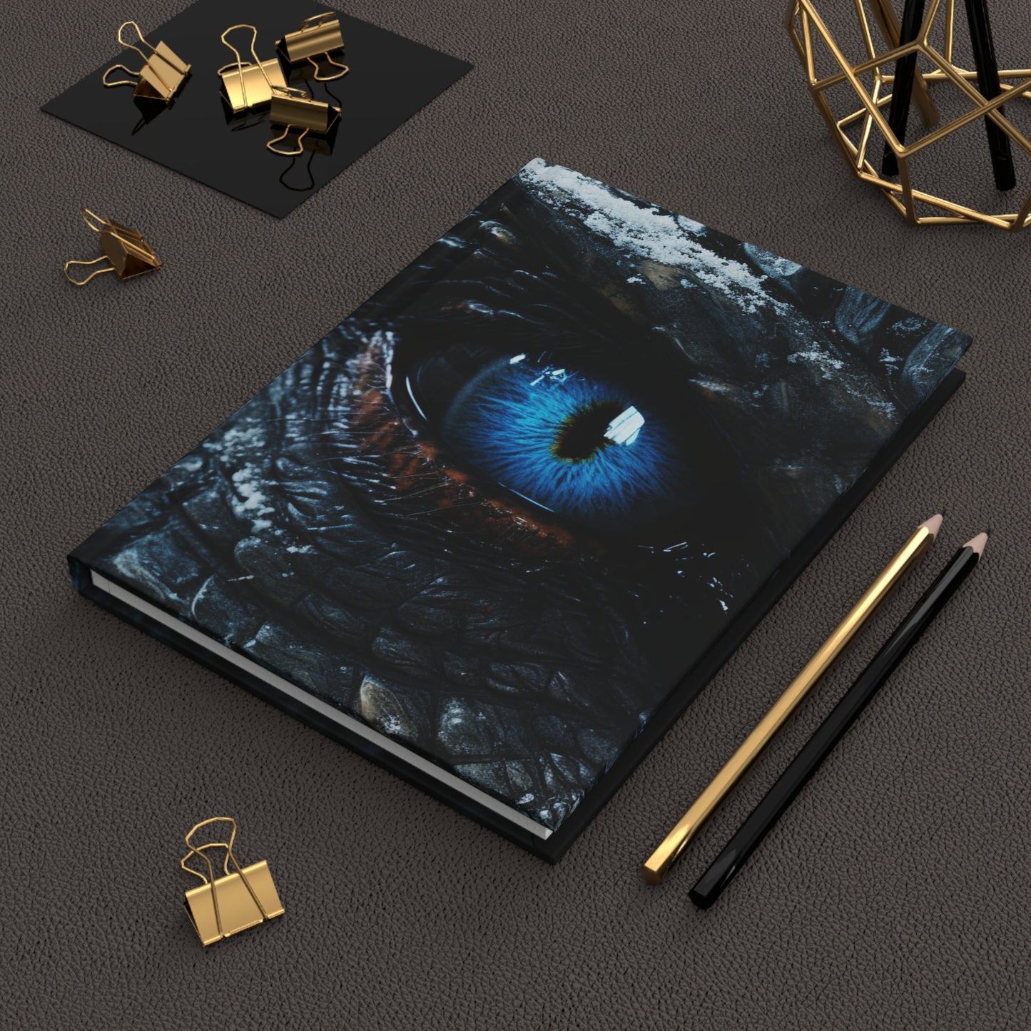 Blue Dragon Eye- Blank Lined Hardcover Notebook