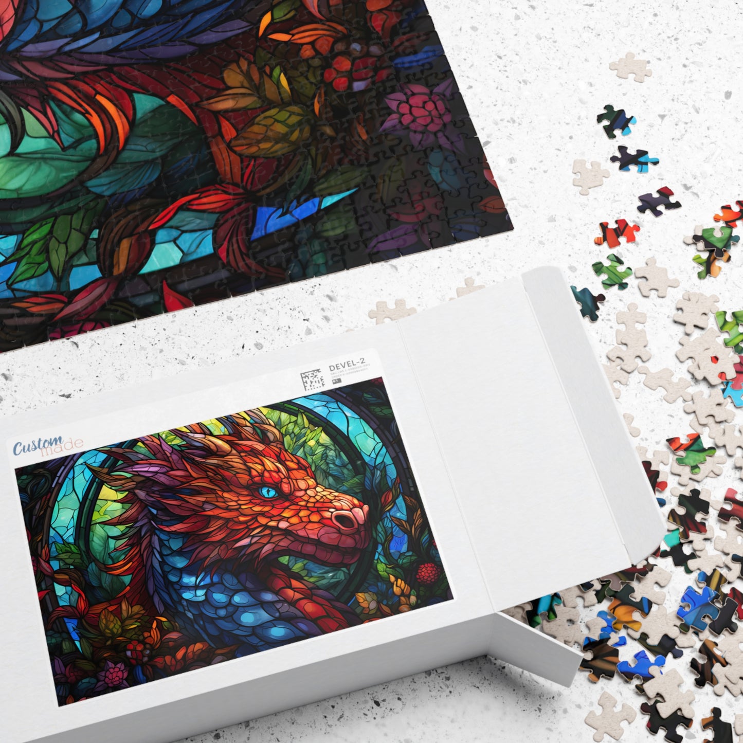 Red Dragon Stained Glass- Jigsaw Puzzle