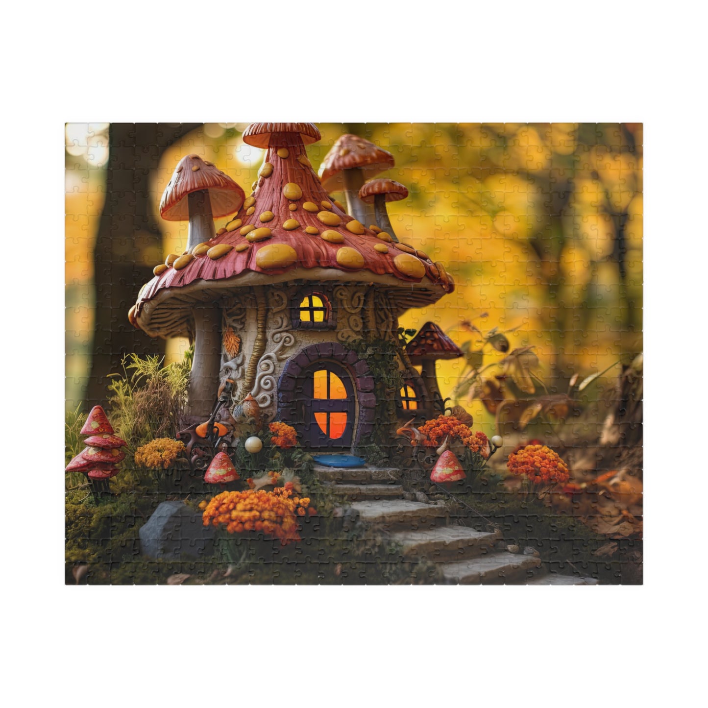 Autumn Mushroom Fairy House- Jigsaw Puzzle