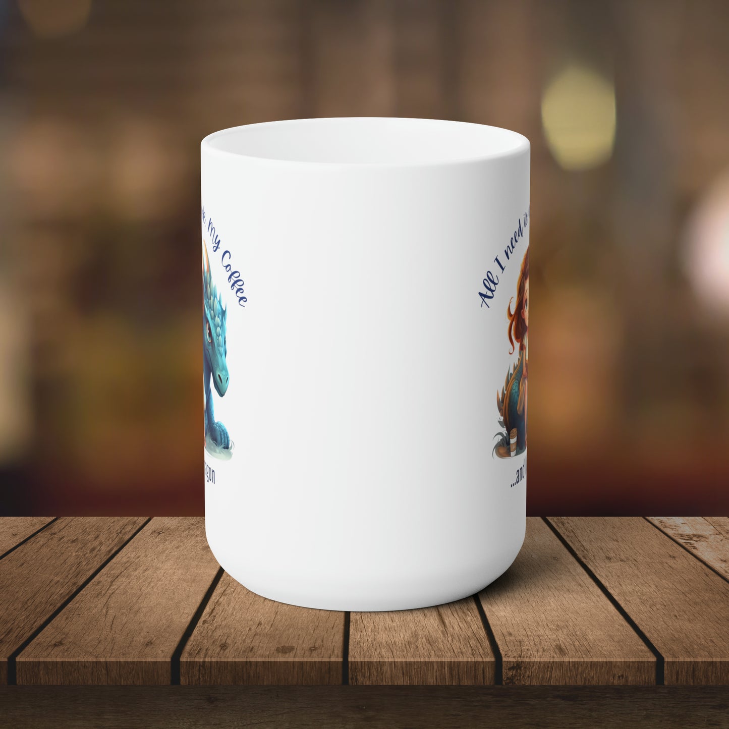 Girl and Dragon- Coffee Mug