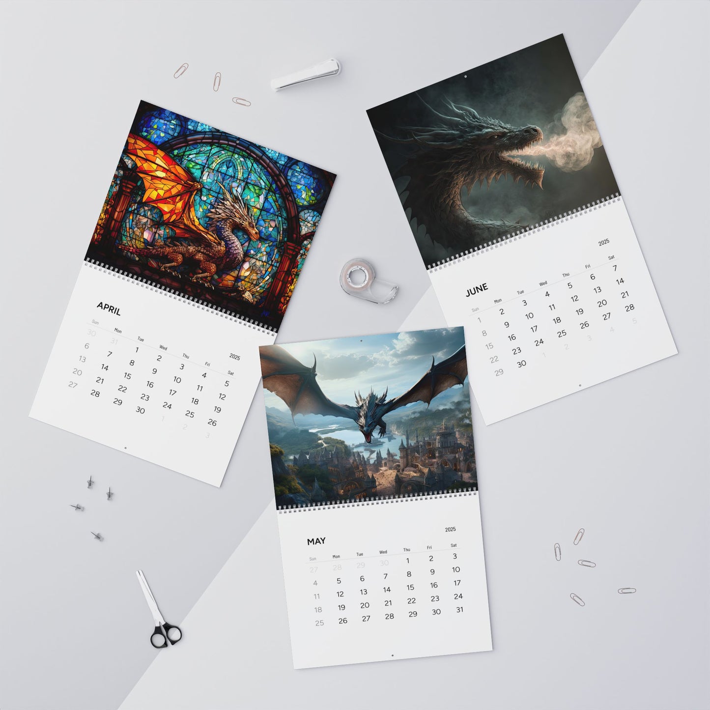 2025 Dragon Wall Calendar