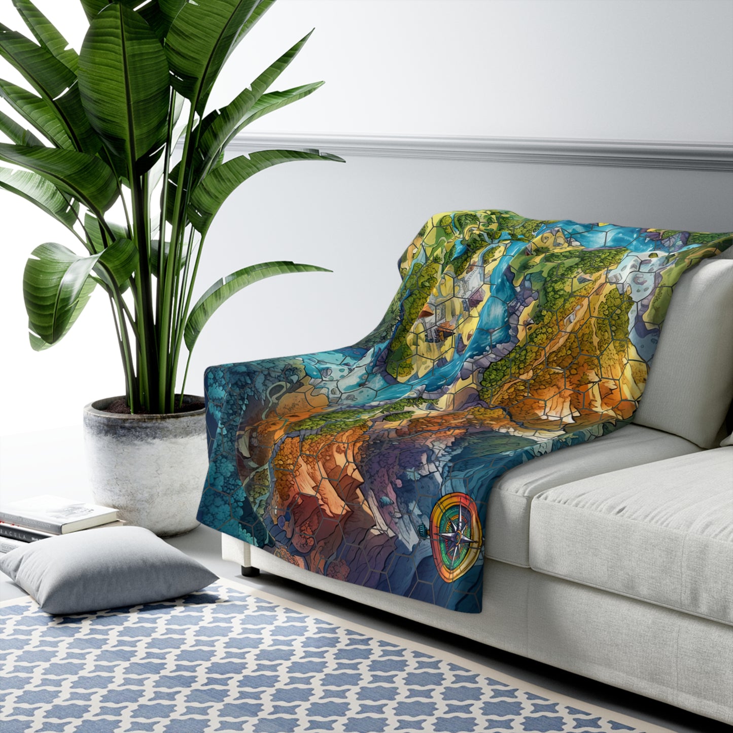 Fantasy Map- Sherpa Fleece Blanket