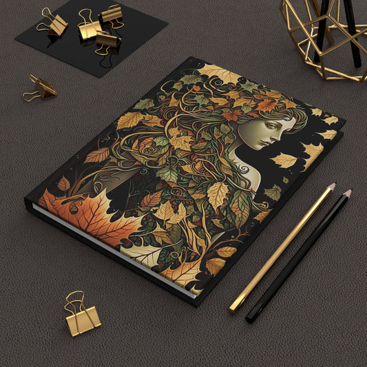 Autumn Maiden- Blank Lined Hardcover Notebook