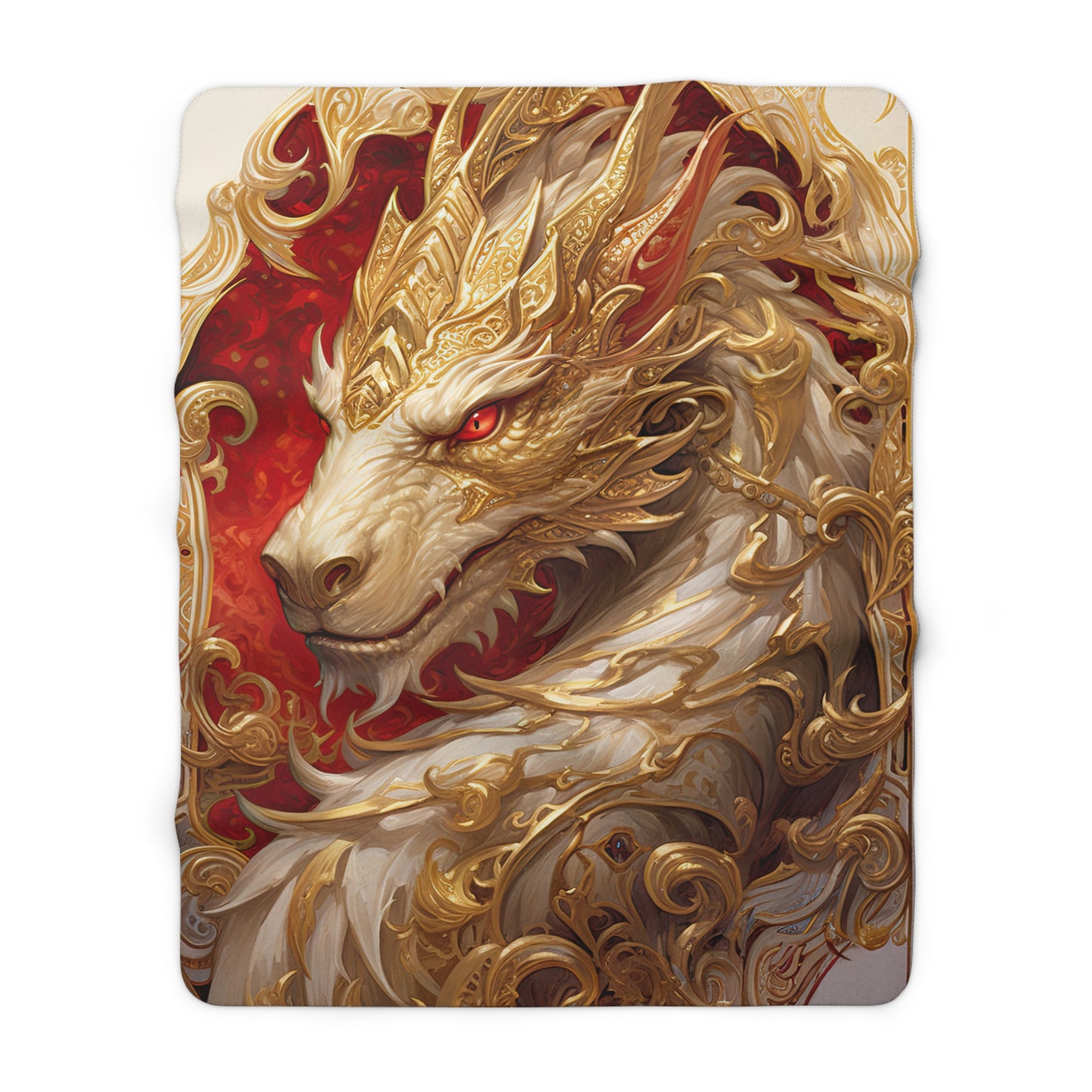 White Dragon- Sherpa Fleece Blanket