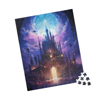 Fantasy Castle in Purple Clouds- Jigsaw Puzzle