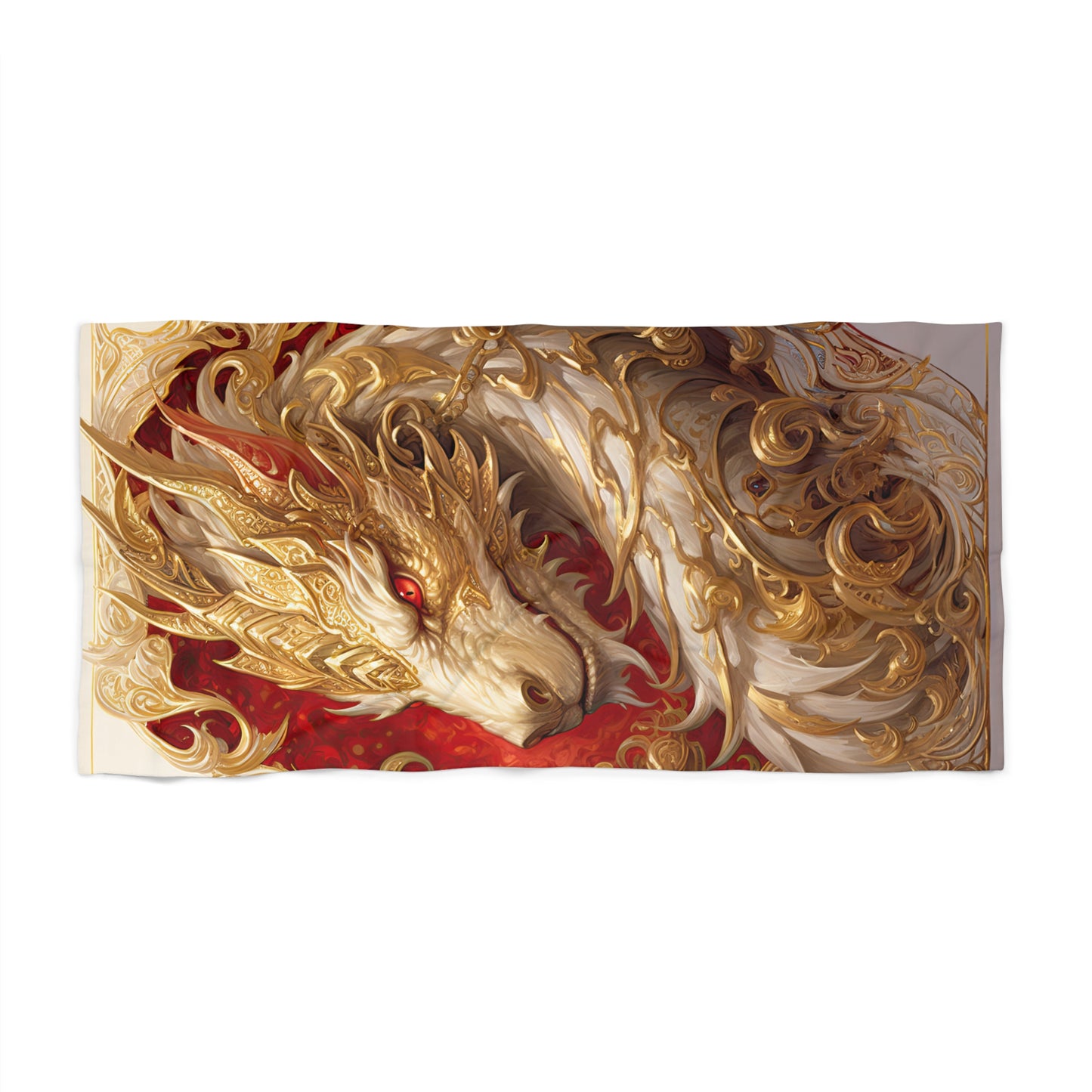 White Dragon- Beach Towel