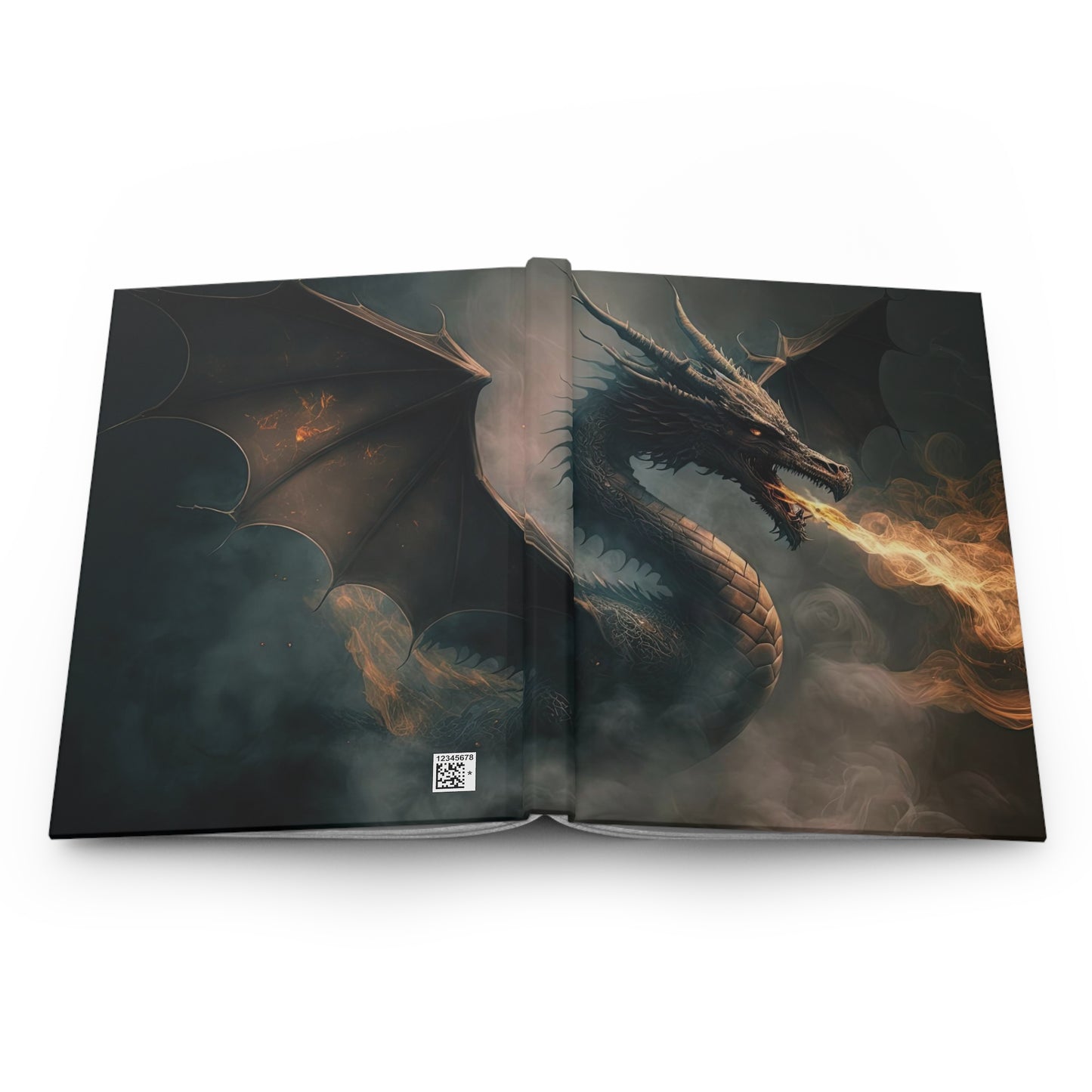 Fiery Dragon- Blank Lined Hardcover Notebook