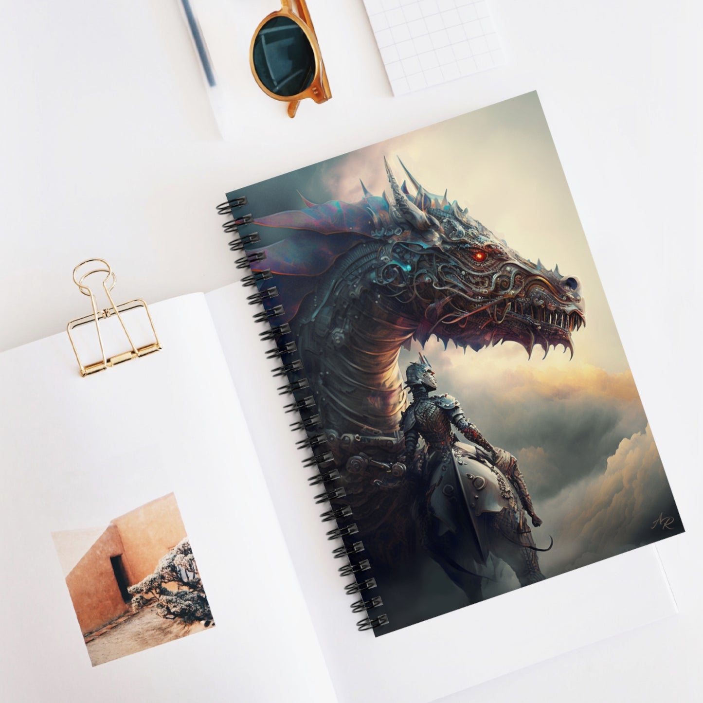 Dragon and Knight- Spiral Notebook