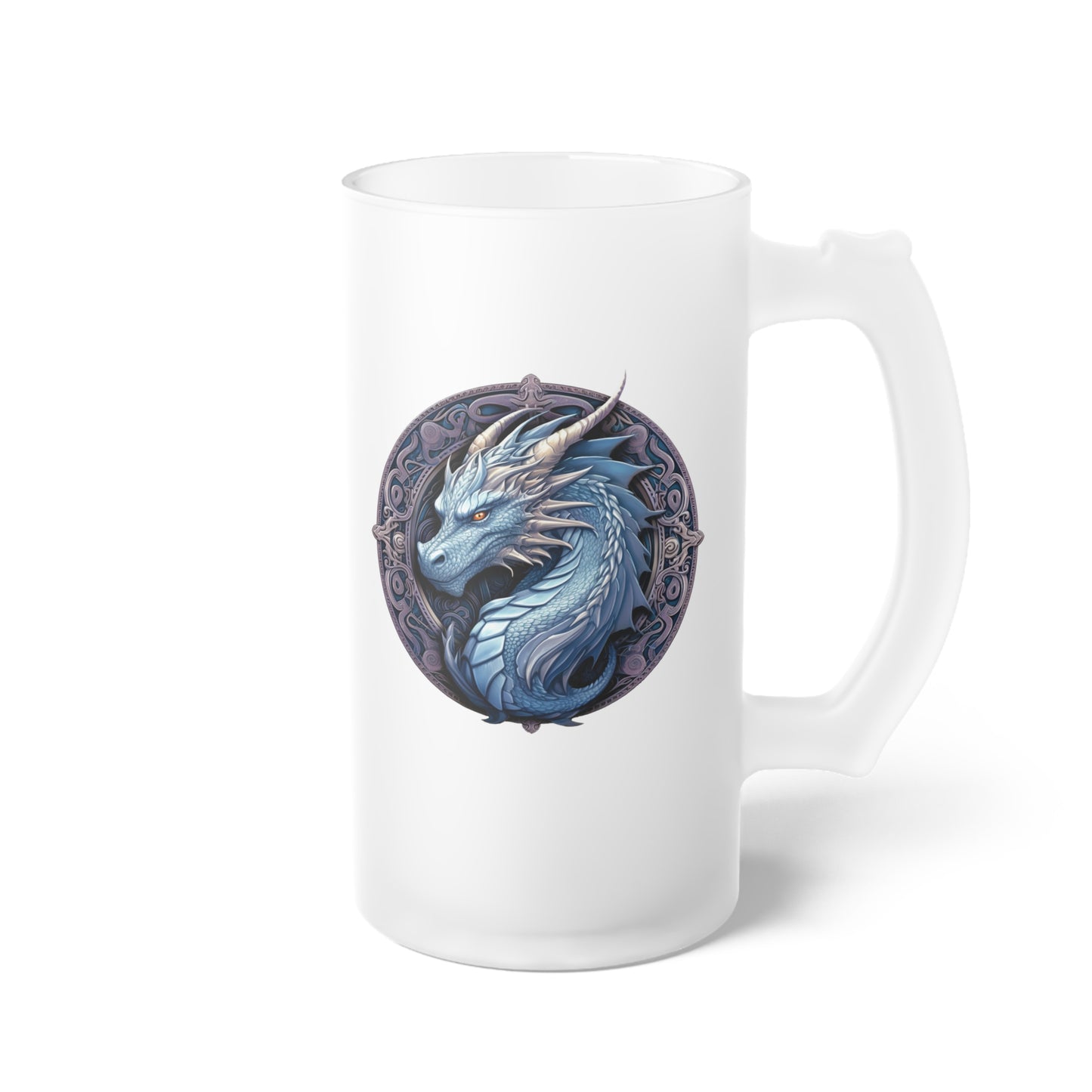 Blue Dragon- Frosted Glass Beer Mug