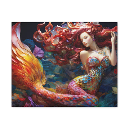 Crimson Mermaid- Canvas Gallery Wrap