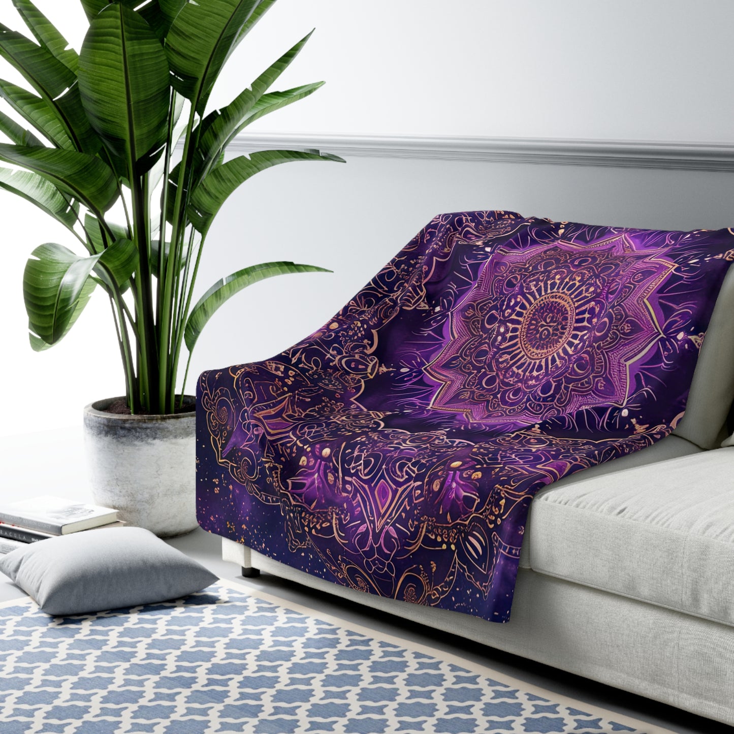 Purple Mandala- Sherpa Fleece Blanket