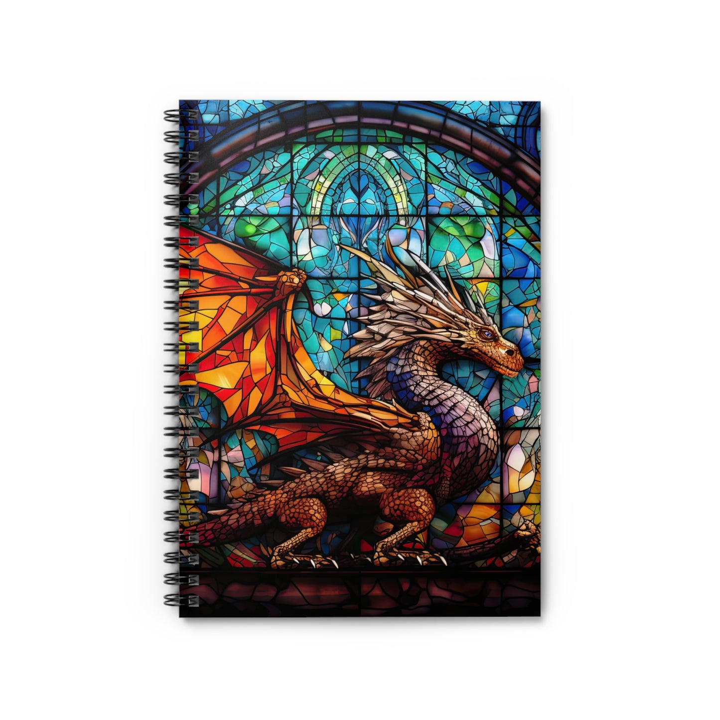 Stained Glass Dragon- Spiral Notebook