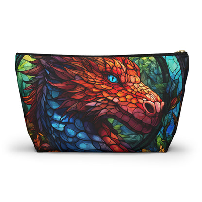 Stained Glass Red Dragon- Zippered Dice Pouch