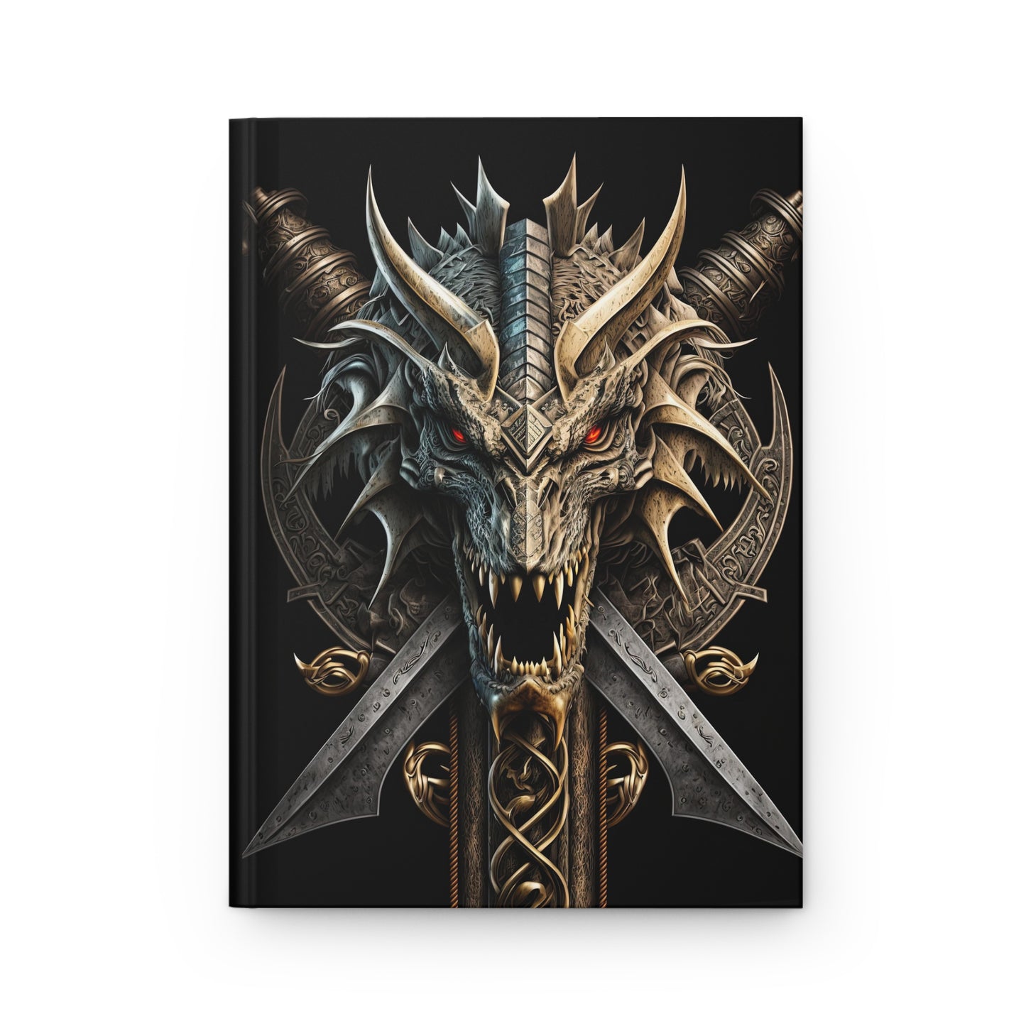 Dragon Skull- Blank Lined Hardcover Notebook