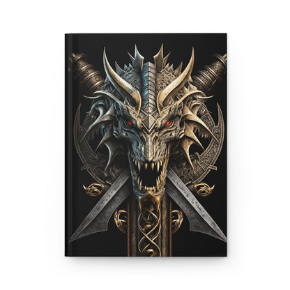 Dragon Skull- Blank Lined Hardcover Notebook