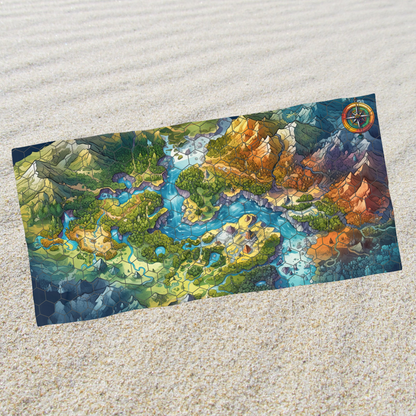 Colorful Fantasy Map- Beach Towel