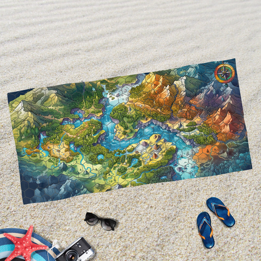 Colorful Fantasy Map- Beach Towel