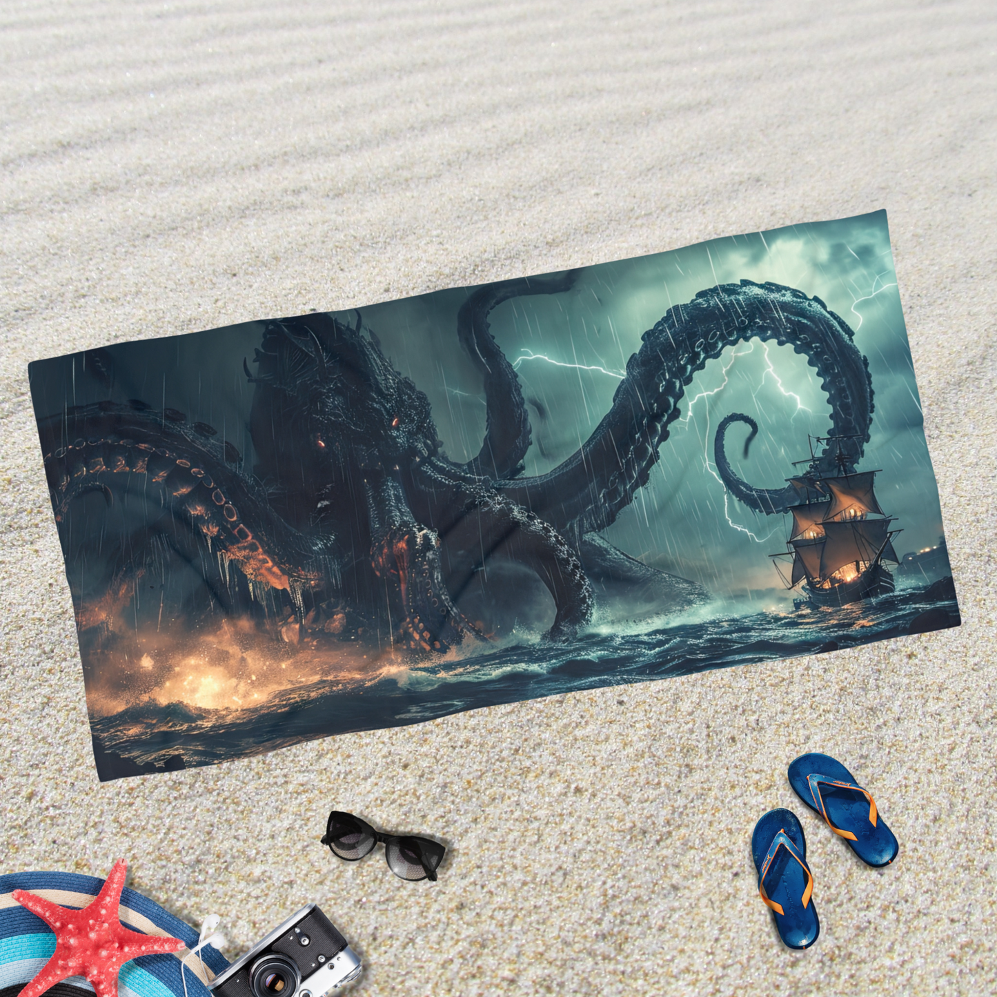 Attack at Sea- Beach Towel