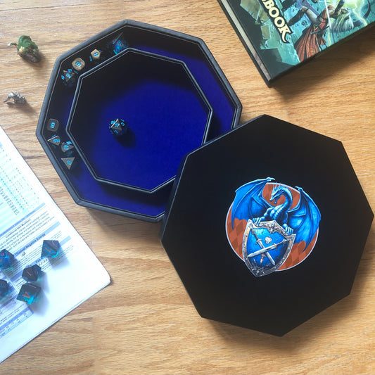 Dice Rolling Tray- Dragon and Shield