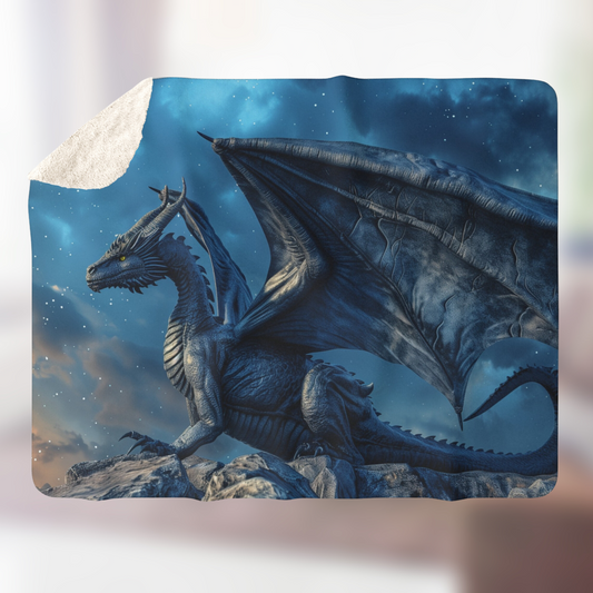 Blue Dragon- Sherpa Fleece Blanket